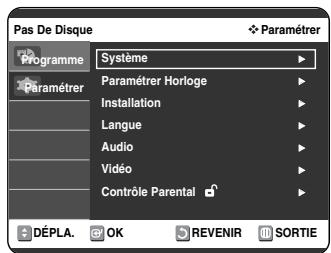 SAMSUNG DVD-VR325 - Appuyez sur les boutons pour selectionner Paramétrer, puis appuyez sur le bouton OK ou . - 1