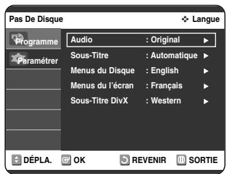 SAMSUNG DVD-VR325 - Configuration des options de langue - 2