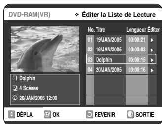 SAMSUNG DVD-VR325 - Sélectionnez Enreg. en déplacant la barre de seLECTION à l'aide des touches ▲▼ ▲▶, puis appuyez sur OK. Le nouveau nom du titre est affiché dans le champ Titre du titre sélectionné. - 1