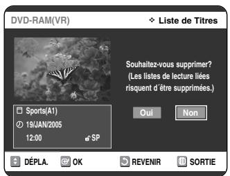 SAMSUNG DVD-VR325 - Suppression d'un titre - 7