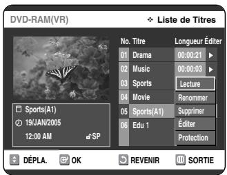 SAMSUNG DVD-VR325 - Appuyez sur la touche TITLE LIST. L'écran Nombre de Titres s'affiche. - 2