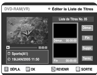 SAMSUNG DVD-VR325 - Suppression d'une partie d'un titre - 5