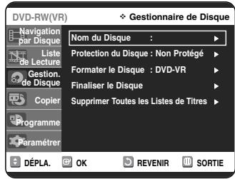 SAMSUNG DVD-VR325 - Finalisation du disque - 4