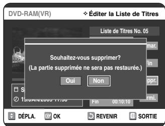 SAMSUNG DVD-VR325 - Suppression d'une partie d'un titre - 10