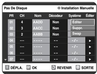 SAMSUNG DVD-VR325 - Appuyez sur les boutons ▲▼ pour sélectionner le numéro de programme souhaïte puis appuyez sur le bouton OK ou ▷. - 1