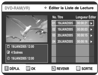 SAMSUNG DVD-VR325 - Lorsque l'appareil est en mode Arrêt, appuyez sur la touche PLAY LIST. - 1
