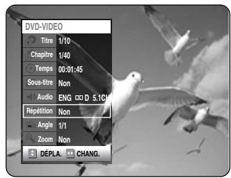 SAMSUNG DVD-VR325 - Sélectionnez Répartition en déplacant la barre de seLECTION à l'aide des touches ▲▼. - 1