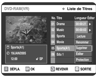 SAMSUNG DVD-VR325 - Suppression d'un titre - 6