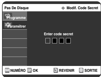 SAMSUNG DVD-VR325 - Changement du code secret - 2