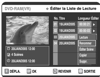 SAMSUNG DVD-VR325 - Appuyez sur les boutons ▲▼ pour sélectionner Renommer, puis appuyez sur le bouton OK ou L'écran Renommer s'affiche. - 1