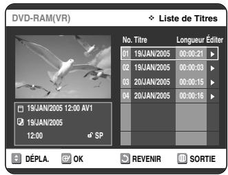 SAMSUNG DVD-VR325 - Avec la touche TITLE LIST. - 1