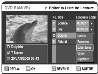 SAMSUNG DVD-VR325 - Appuyez sur les boutons ▲▼ pour selectionner Éditer Scène, puis appuyez sur le bouton OK ou - 1