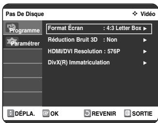 SAMSUNG DVD-VR325 - Configuration des options d'affichage (Vidéo) - 2