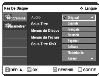 SAMSUNG DVD-VR325 - Configuration des options de langue - 3