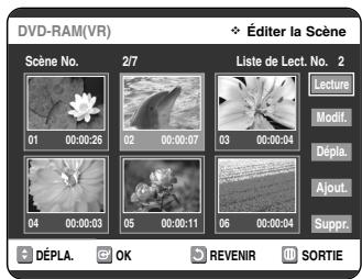 SAMSUNG DVD-VR325 - Appuyez sur les touches pour selectionner la scene que vous souhaitez dire, puisappuyez sur la touche OK. Le titre de la Liste de Lecture est selectionné. - 1