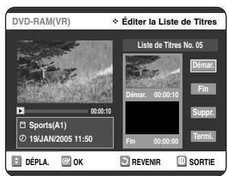 SAMSUNG DVD-VR325 - Suppression d'une partie d'un titre - 6