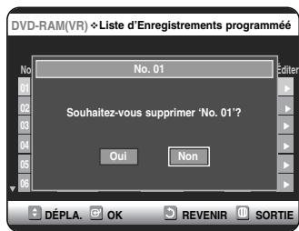 SAMSUNG DVD-VR325 - Suppression de la listed'enregistrementprogrammée - 9