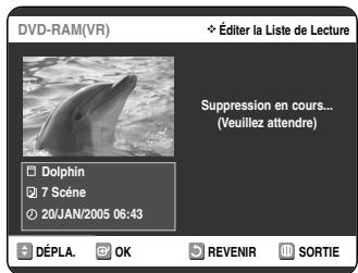 SAMSUNG DVD-VR325 - Appuyez sur les boutons pour selectionner Oui, puis appuyez sur le bouton OK. Vous etes automatiquement ramene a I'ecran Editor la Liste de Lecture a la fin de cette operation. - 1