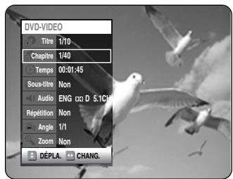 SAMSUNG DVD-VR325 - Sélectionnez un Titre, Chapitre ou une Track (Piste) en déplaçant la barre de sélection à l'aide des touches ▲▼. - 1