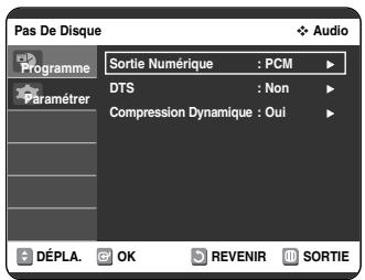 SAMSUNG DVD-VR325 - Configuration des options audio - 2
