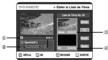 SAMSUNG DVD-VR325 - Suppression d'une partie d'un titre - 7