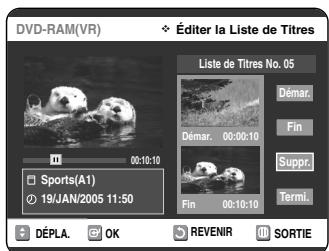 SAMSUNG DVD-VR325 - Suppression d'une partie d'un titre - 8