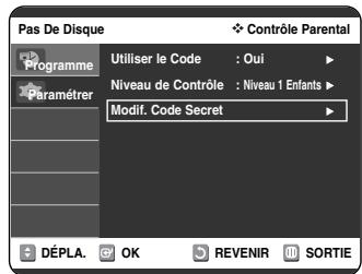SAMSUNG DVD-VR325P - Changement du code secret - 1
