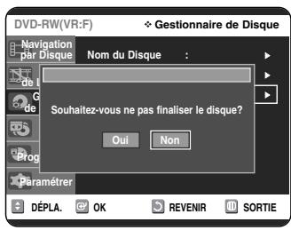 SAMSUNG DVD-VR325P - Annulation d'une finalisation de disque (modes V et VR) - 4