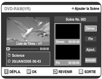 SAMSUNG DVD-VR325P - Ajout d'une scene - 2