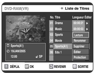SAMSUNG DVD-VR325P - Suppression d'un titre - 5