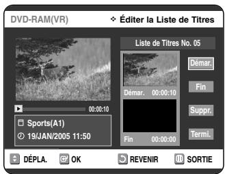 SAMSUNG DVD-VR325P - Suppression d'une partie d'un titre - 6