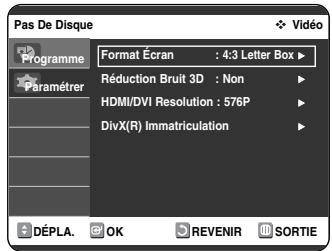 SAMSUNG DVD-VR325P - Configuration des options d'affichage (Védo) - 2