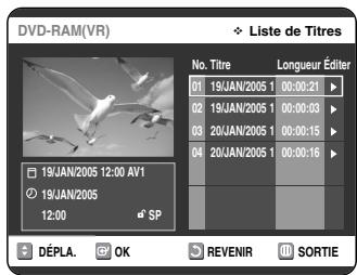 SAMSUNG DVD-VR325P - Modification du nom d'un titre - 4