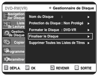 SAMSUNG DVD-VR325P - Finalisation du disque - 5