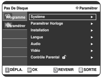 SAMSUNG DVD-VR325P - Appuyez sur les boutons  pour selectionner Paramétrer, puis appuyez sur le bouton OK ou  . - 1