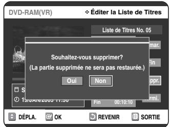 SAMSUNG DVD-VR325P - Suppression d'une partie d'un titre - 10