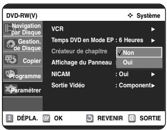 SAMSUNG DVD-VR325P - Création automatique de chapitre - 4