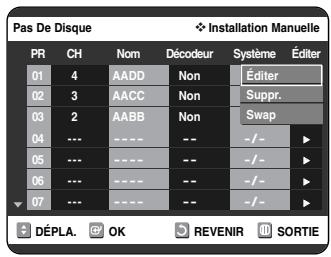 SAMSUNG DVD-VR325P - Appuyez sur les boutons ▲▼ pour sélectionner le numéro de programme souhaïte puis appuyez sur le bouton OK ou ▷. - 1