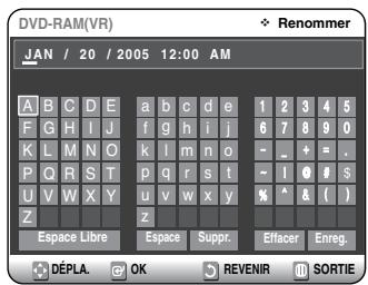 SAMSUNG DVD-VR325P - Appuyez sur les boutons  pour selectionner Renommer, puis appuyez sur le bouton OK ou L'écran Renommer s'affiche. - 2