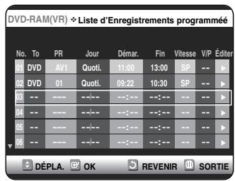 SAMSUNG DVD-VR325P - Suppression de la listedenregistrementprogrammée - 7