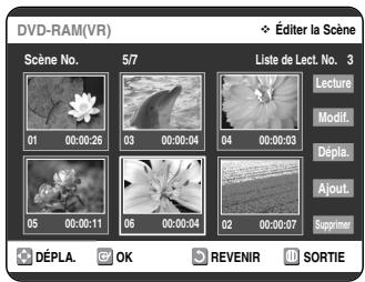 SAMSUNG DVD-VR325P - Déplacement d'une scène (modification de la position d'une scène) - 4