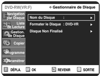 SAMSUNG DVD-VR325P - Annulation d'une finalisation de disque (modes V et VR) - 3