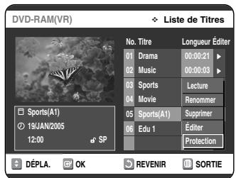 SAMSUNG DVD-VR325P - Verrouillage d'un titre par mesure de protection - 6
