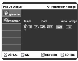 SAMSUNG DVD-VR325P - Réglage de la date et de l'heure - 3