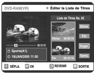SAMSUNG DVD-VR325P - Suppression d'une partie d'un titre - 8