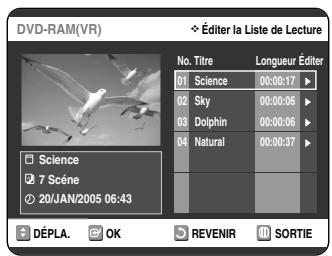 SAMSUNG DVD-VR325P - Suppression d'un titre de la Liste de Lecture - 1