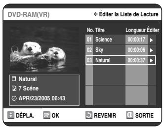 SAMSUNG DVD-VR325P - Suppression d'un titre de la Liste de Lecture - 6
