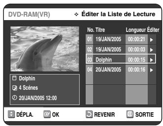 SAMSUNG DVD-VR325P - Sélectionnez Enreg. en déplaçant la barre de seLECTION à l'aide des touches ▲▼ ▲▶, puis appuyez sur OK. Le nouveau nom du titre est affché dans le champ Titre du titre sélectionné. - 1