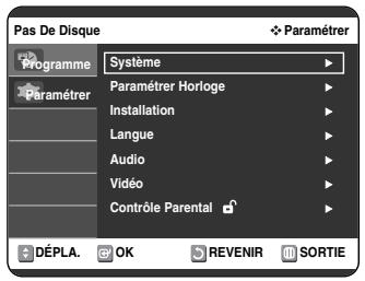 SAMSUNG DVD-VR325P - Configuration des options de langue - 1