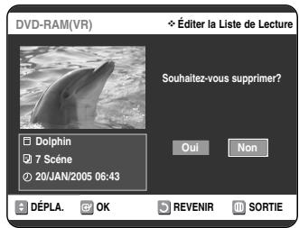 SAMSUNG DVD-VR325P - Suppression d'un titre de la Liste de Lecture - 4